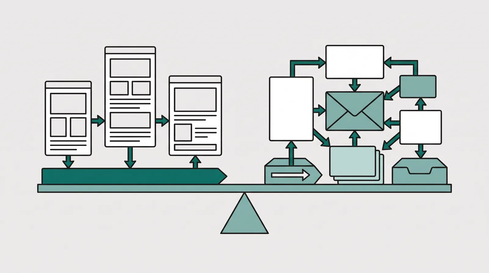 A narrow landing page testing lane is weighed against a wider connected selling system